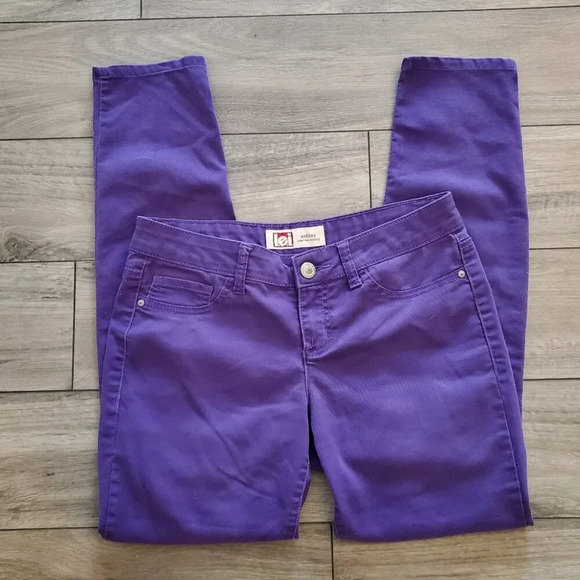 LEI | Ashley Low Rise Skinny Purple Soft Stretchy Denim Jeans (Size 9) - Picture 4 of 7